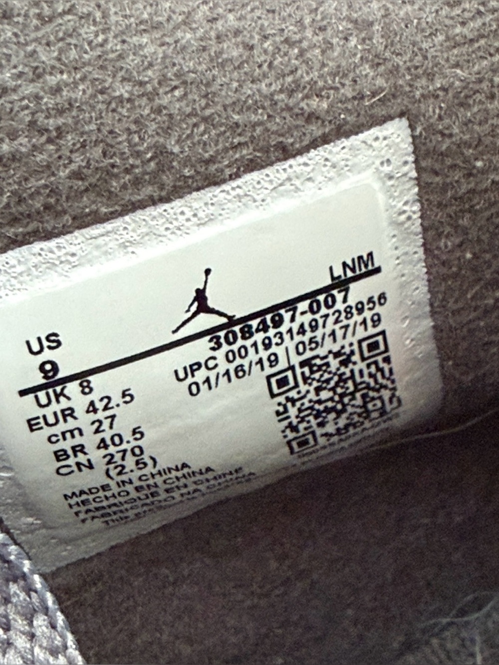 2019 Nike Air Jordan 4 Retro in the iconic "Cool Grey" 9M - Picture 10 of 11